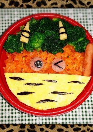 節分に☆鬼の簡単オムライス キャラ弁-レシピのメイン写真