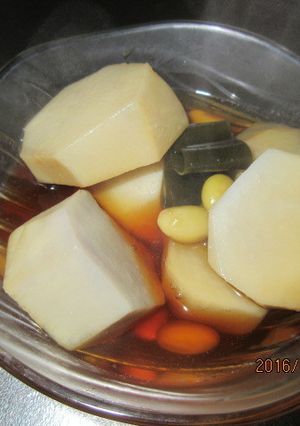 里芋、昆布、大豆の煮もの。-レシピのメイン写真