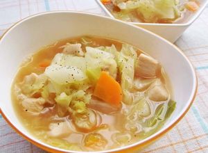 ダイエットに！キャベツと鶏胸肉のスープ-レシピのメイン写真