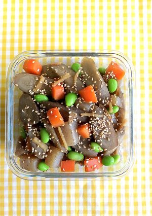 ごぼうとコンニャクの彩り常備菜。-レシピのメイン写真