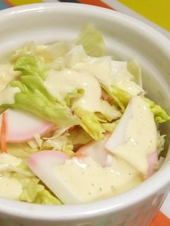 レタスとかまぼこのわさびソース和え-レシピのメイン写真