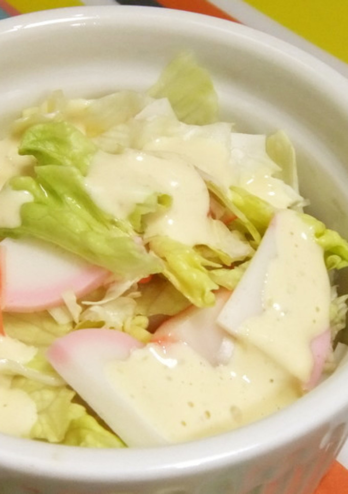 レタスとかまぼこのわさびソース和え-レシピのメイン写真