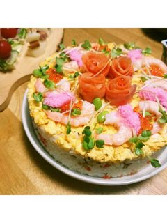 雛祭り簡単な「お寿司ケーキ」-レシピのメイン写真