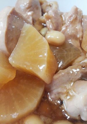 2種類の食感♪鳥と大根と大豆の煮物-レシピのメイン写真