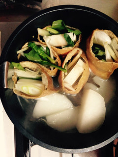 お餅いなりと大根煮-レシピのメイン写真