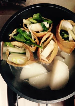 お餅いなりと大根煮-レシピのメイン写真