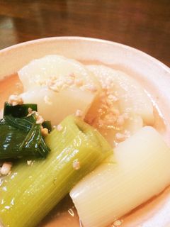 大根とネギのひき肉あんかけ風簡単煮物。-レシピのメイン写真
