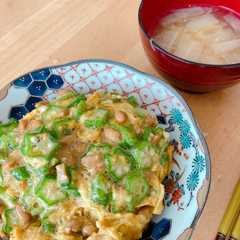 A picture of 納豆オクラの卵ごはん.