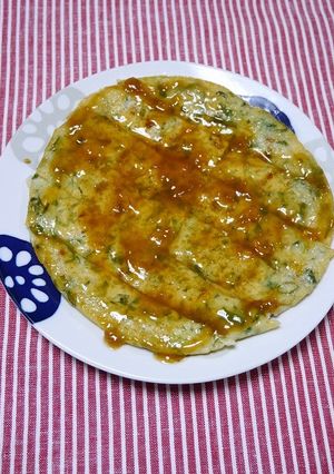 簡単！納豆と青ねぎのチヂミ(辛子あん)-レシピのメイン写真