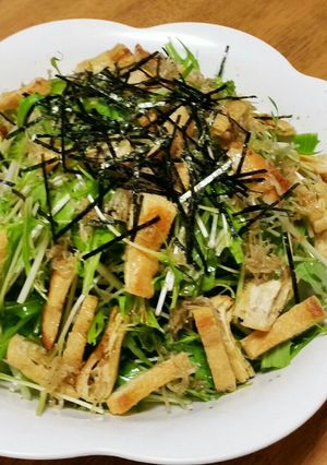 ◎●水菜とカリカリジャコキツネサラダ●◎-レシピのメイン写真