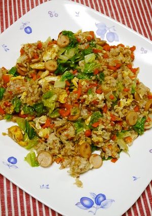 葱とグリーンリーフの焦がし醬油炒飯-レシピのメイン写真