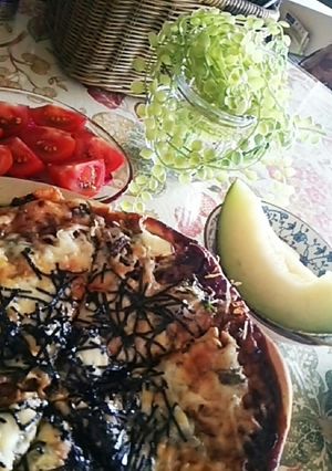 お餅と明太子の和風ピザ-レシピのメイン写真