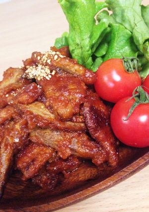 足立区の給食☆甘うま豚レバー-レシピのメイン写真