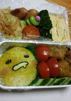 キャラ弁当 のりたまでぐでたまの顔-レシピのメイン写真