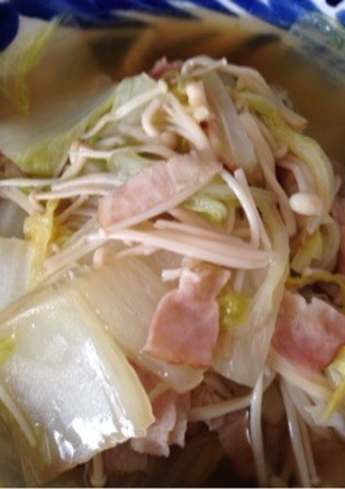 簡単！白菜とえのきベーコンの蒸し煮-レシピのメイン写真