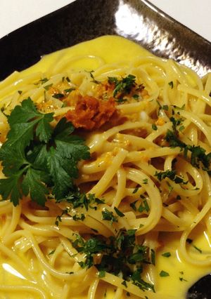 濃厚！塩ウニのパスタ カルボナーラ風-レシピのメイン写真