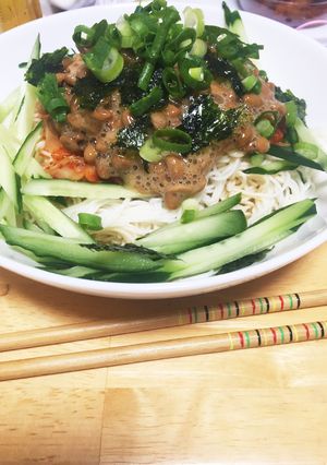 納豆キムチそうめん-レシピのメイン写真