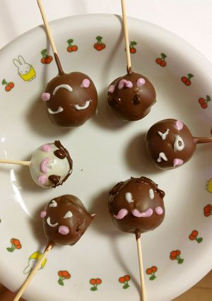 かんたん!にがおえケーキポップ♡-レシピのメイン写真