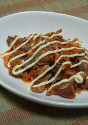 ウマいよ♪砂肝キムチ！-レシピのメイン写真