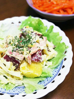 炒めベーコンとさつまいものバタマヨサラダ-レシピのメイン写真