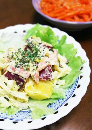 炒めベーコンとさつまいものバタマヨサラダ-レシピのメイン写真