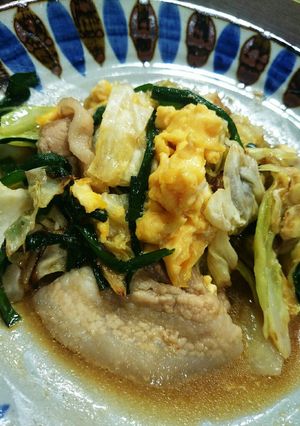 肉と卵と野菜のにんにくオイスター炒め-レシピのメイン写真