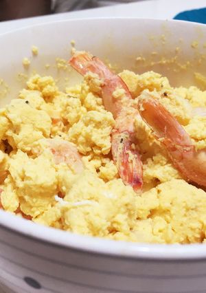 レンジで簡単！エビ入りフワフワ玉子-レシピのメイン写真