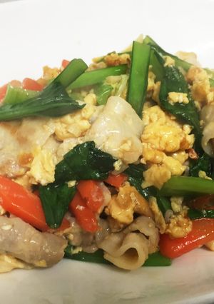 冷蔵庫にある野菜で甘辛ニンニク炒め。-レシピのメイン写真