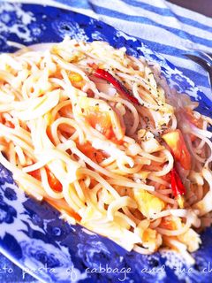 【簡単!】キャベツとチーズのトマトパスタ-レシピのメイン写真