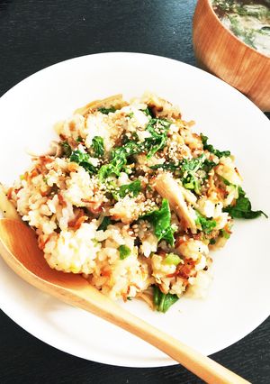 かつお菜と梅干しの桜えびチャーハン-レシピのメイン写真