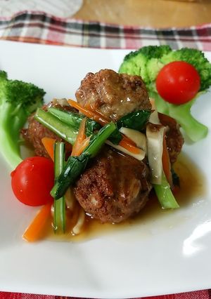 ヘルシー!大豆ミートの肉団子風あんかけ。-レシピのメイン写真