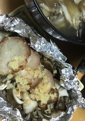 残り物チャーシューとキノコのホイル焼き-レシピのメイン写真