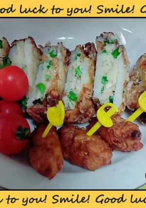 はんぺん海老・レンコン揚げ&椎茸♥焼き-レシピのメイン写真