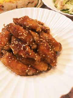 ご飯がススム♡鶏手羽中の甘辛焼き-レシピのメイン写真