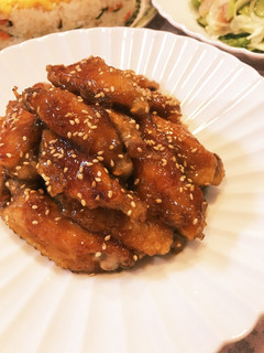 ご飯がススム♡鶏手羽中の甘辛焼き-レシピのメイン写真