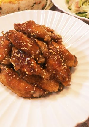 ご飯がススム♡鶏手羽中の甘辛焼き-レシピのメイン写真