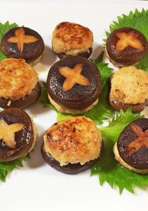 簡単*豆腐と鳥ひき肉の椎茸ハンバーグ*-レシピのメイン写真