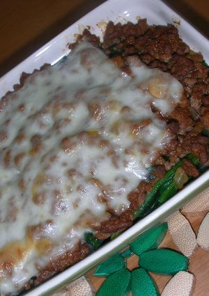 大根とほうれん草のそぼろ重ね焼き-レシピのメイン写真