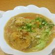 鍋の残りで鶏団子スープ