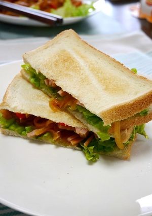 簡単！朝ごはんに特製BBQソースサンド-レシピのメイン写真