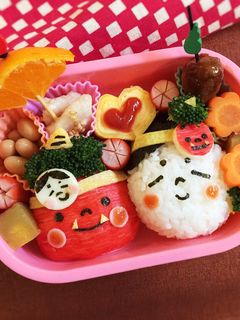 節分弁当☆鬼くん&福ちゃん☆キャラ弁-レシピのメイン写真