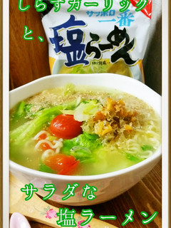 インスタントでヘルシーサラダな塩ラーメン-レシピのメイン写真