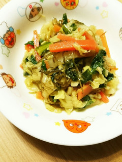 白菜と春菊の塩昆布和え-レシピのメイン写真