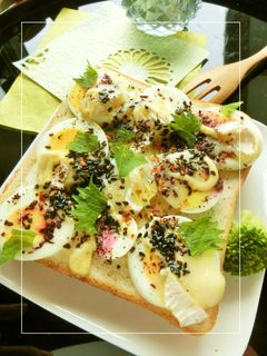 紫蘇香る❀茹で卵×カマンベールのトースト-レシピのメイン写真
