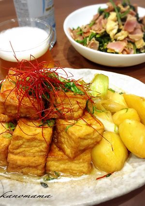 じゃがいもと厚揚げのオイスター甘辛煮♪-レシピのメイン写真