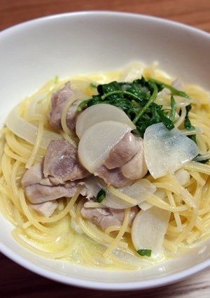 フライパンひとつ♪七草☆簡単スープパスタ-レシピのメイン写真