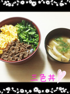 三色丼手抜き-レシピのメイン写真