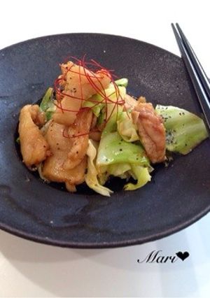 【節約・簡単】鶏皮キャベツの焼肉ダレ炒め-レシピのメイン写真