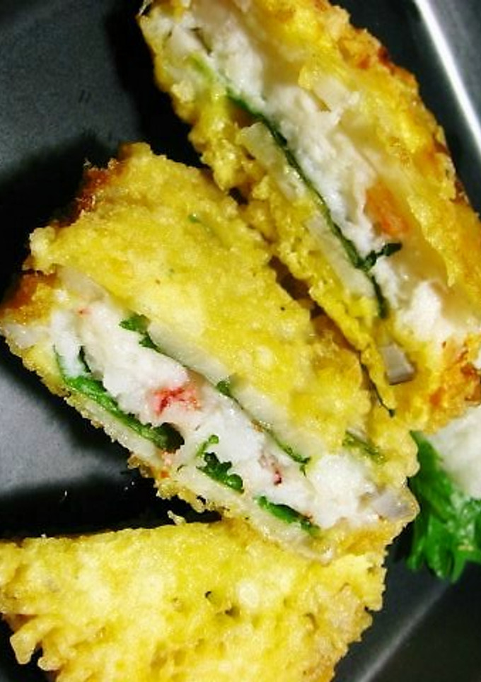 はんぺんと海老の蓮根挟み揚げ-レシピのメイン写真