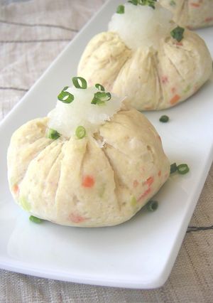 レンジで簡単♪豆腐の茶巾蒸し-レシピのメイン写真